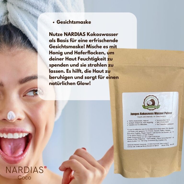 Hol dir den Geschmack der Tropen nach Hause: NARDIAS Junges Kokosnusswasser Pulver